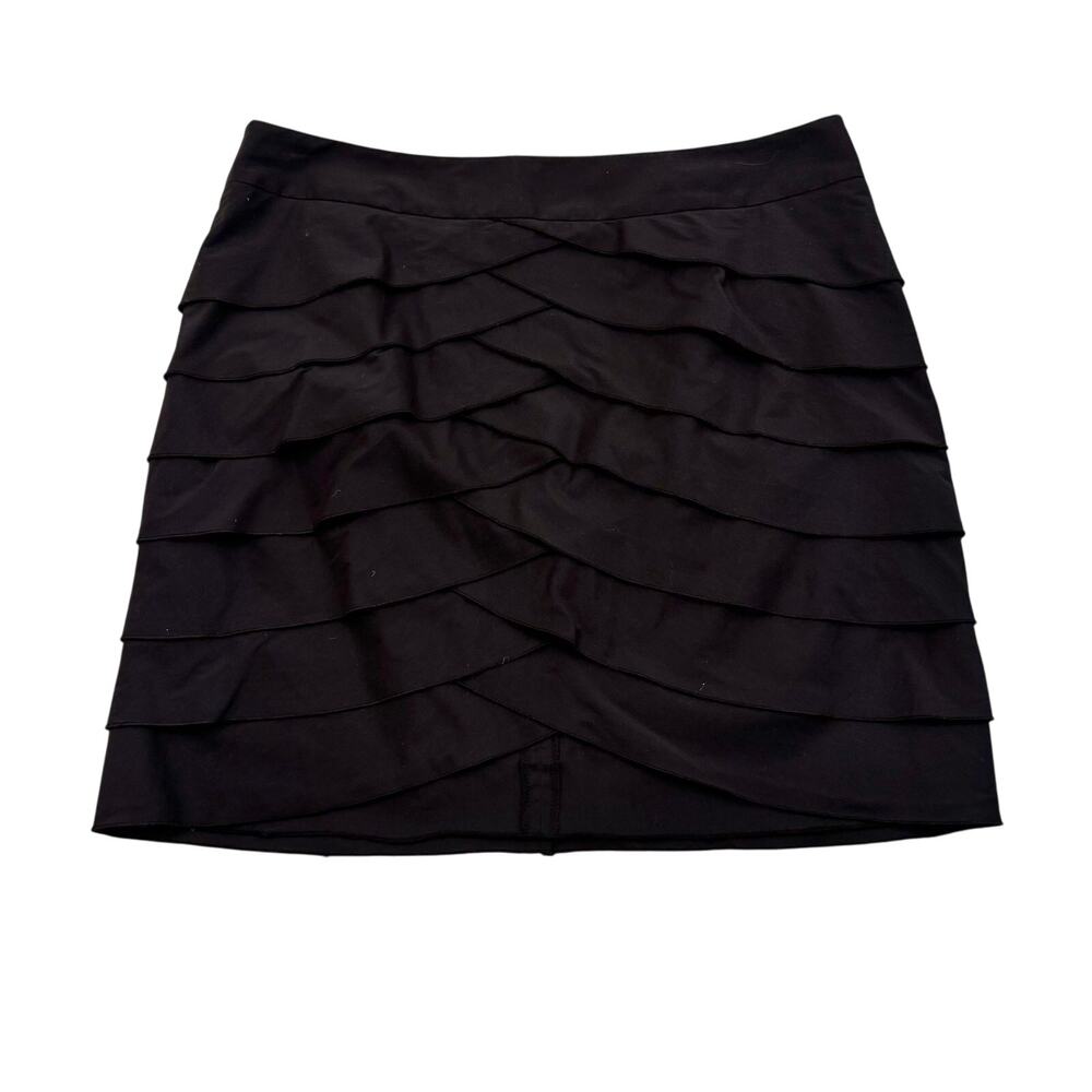 BCBGMAXAZRIA Black Tiered Layered Mini Skirt 2